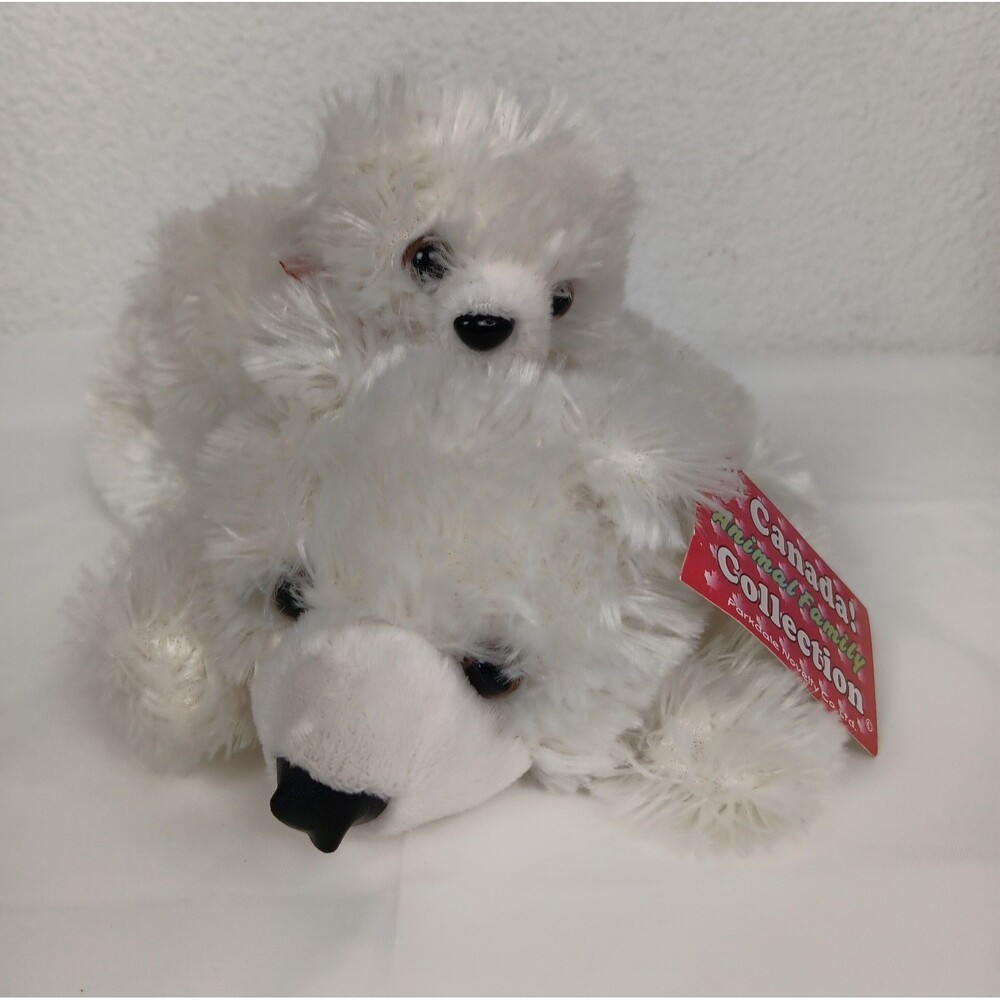 Creature Comfort Canada Polar Bear with Baby Plush Realistic Canadian Souvenir